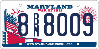 MD license plate 8BM8009