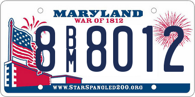 MD license plate 8BM8012