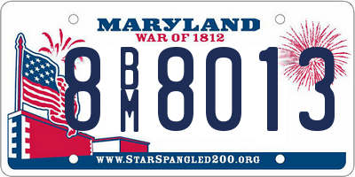 MD license plate 8BM8013