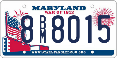 MD license plate 8BM8015