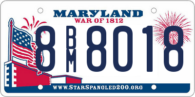 MD license plate 8BM8018