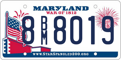 MD license plate 8BM8019