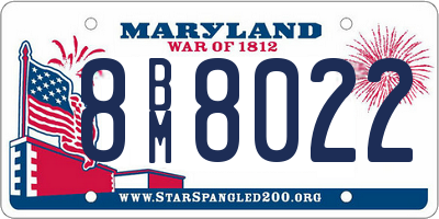 MD license plate 8BM8022