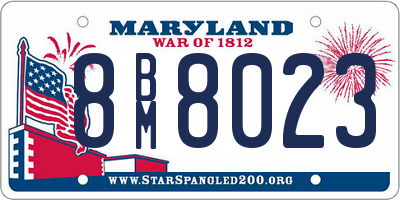 MD license plate 8BM8023