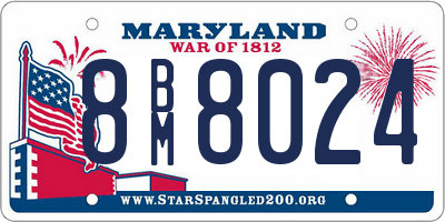 MD license plate 8BM8024