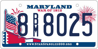 MD license plate 8BM8025