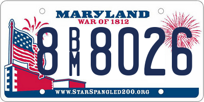 MD license plate 8BM8026