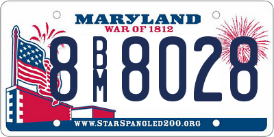 MD license plate 8BM8028