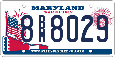 MD license plate 8BM8029