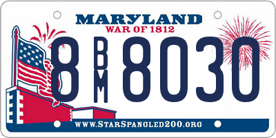 MD license plate 8BM8030