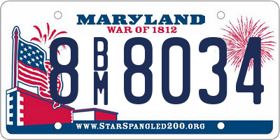 MD license plate 8BM8034