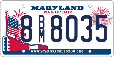 MD license plate 8BM8035