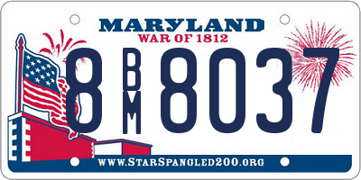 MD license plate 8BM8037