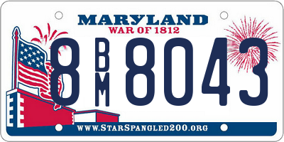 MD license plate 8BM8043