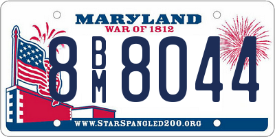 MD license plate 8BM8044