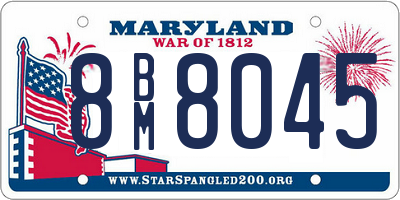 MD license plate 8BM8045