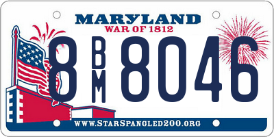 MD license plate 8BM8046