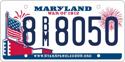 MD license plate 8BM8050