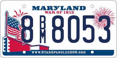 MD license plate 8BM8053