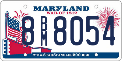 MD license plate 8BM8054