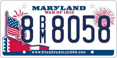 MD license plate 8BM8058