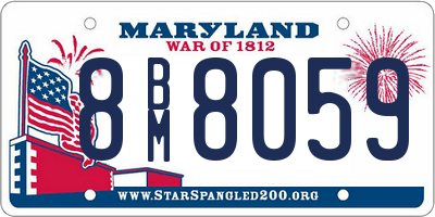 MD license plate 8BM8059