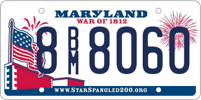 MD license plate 8BM8060