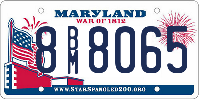 MD license plate 8BM8065