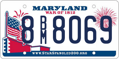 MD license plate 8BM8069