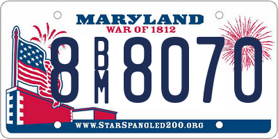 MD license plate 8BM8070