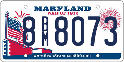 MD license plate 8BM8073