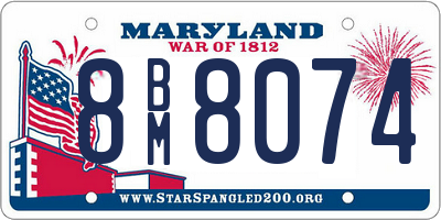 MD license plate 8BM8074