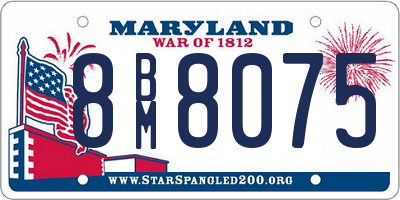 MD license plate 8BM8075