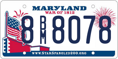 MD license plate 8BM8078