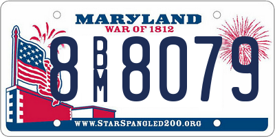 MD license plate 8BM8079