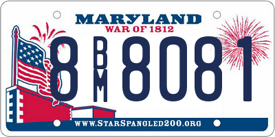 MD license plate 8BM8081