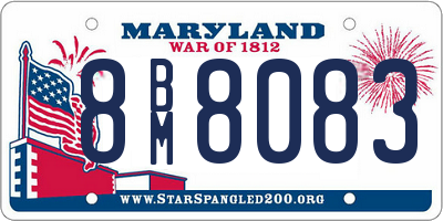 MD license plate 8BM8083