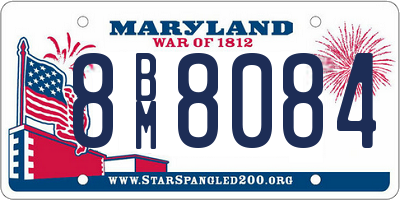 MD license plate 8BM8084