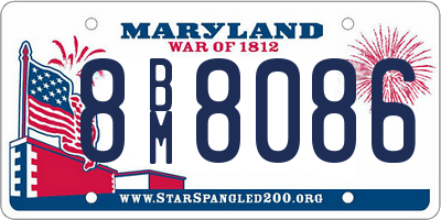 MD license plate 8BM8086