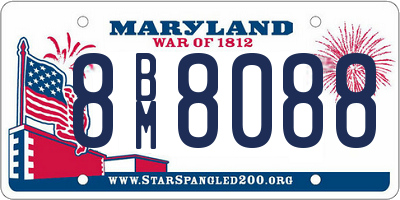 MD license plate 8BM8088