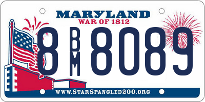 MD license plate 8BM8089