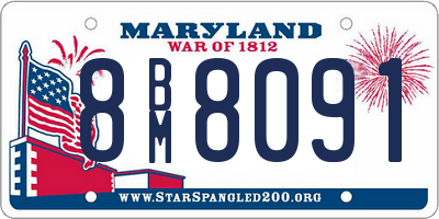 MD license plate 8BM8091