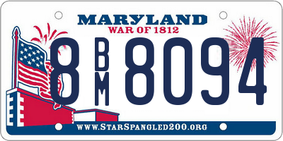 MD license plate 8BM8094