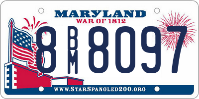 MD license plate 8BM8097