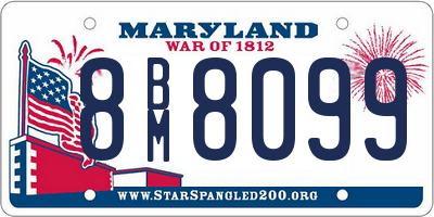 MD license plate 8BM8099