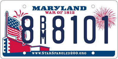 MD license plate 8BM8101
