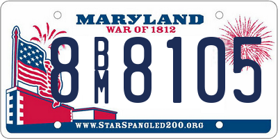 MD license plate 8BM8105