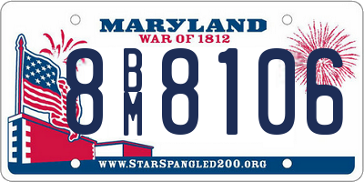 MD license plate 8BM8106