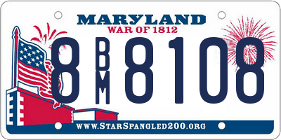 MD license plate 8BM8108