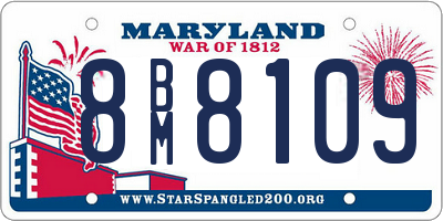 MD license plate 8BM8109